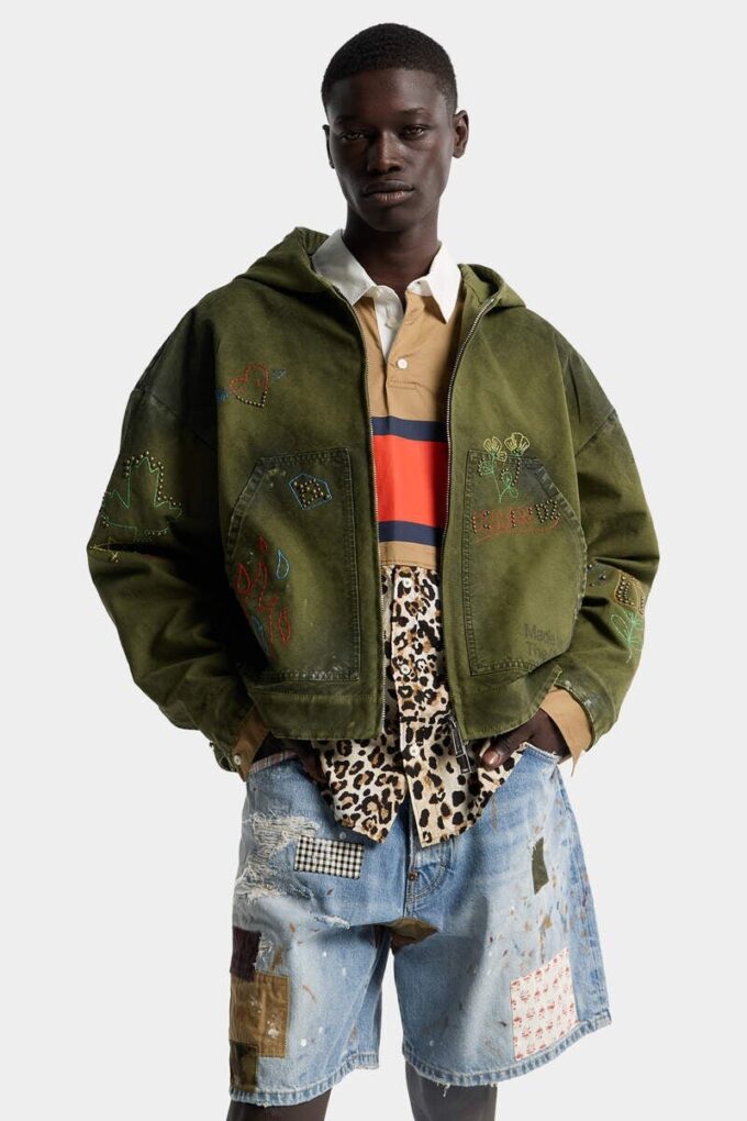 Handmade Scribbles Hooded Kaban