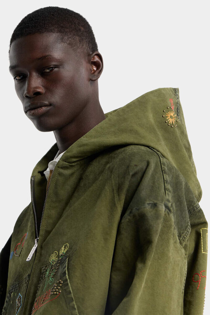 Handmade Scribbles Hooded Kaban