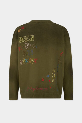 Handmade Scribbles V Neck Pullover