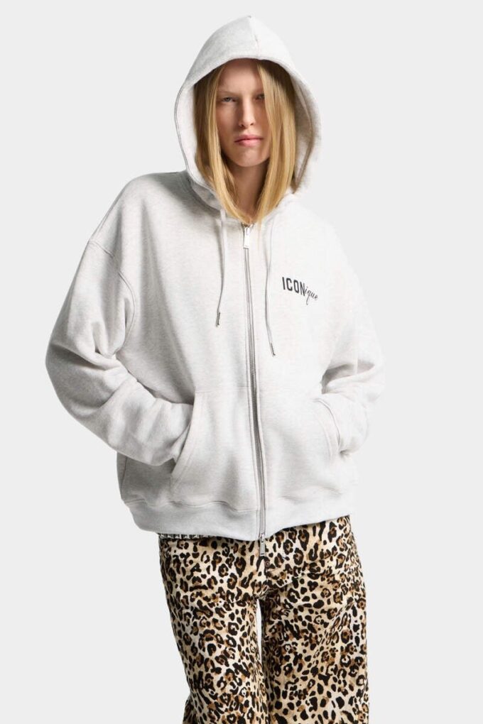 Iconique Boyfriend Fit Zipped Hoodie