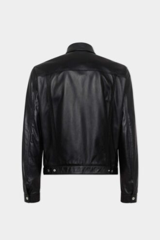 Leather Boxy Jean Jacket