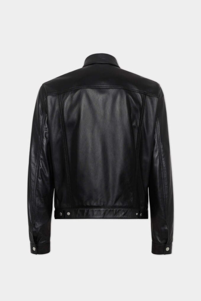 Leather Boxy Jean Jacket