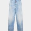 Light Clean Wash One Pleat Denim Pant