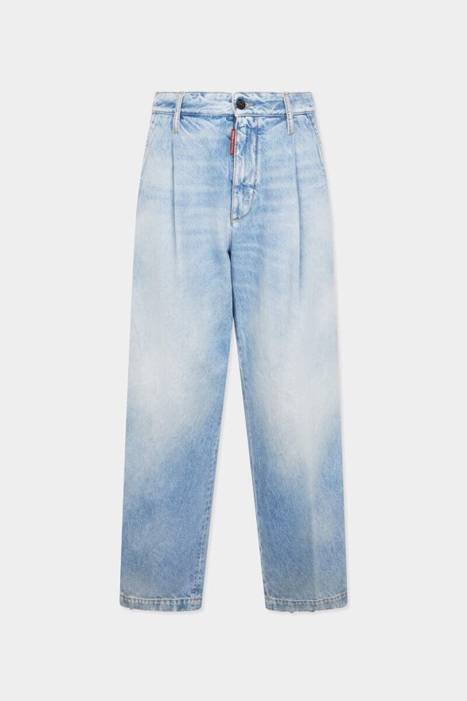 Light Clean Wash One Pleat Denim Pant