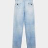 Light Clean Wash One Pleat Denim Pant