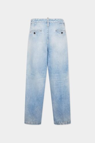 Light Clean Wash One Pleat Denim Pant