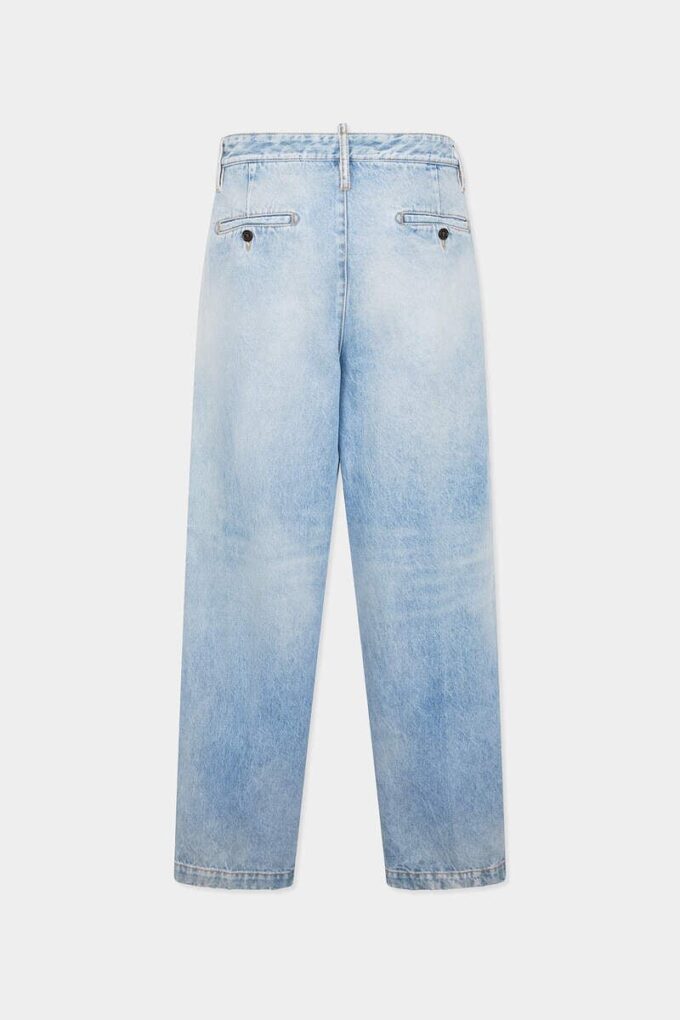 Light Clean Wash One Pleat Denim Pant
