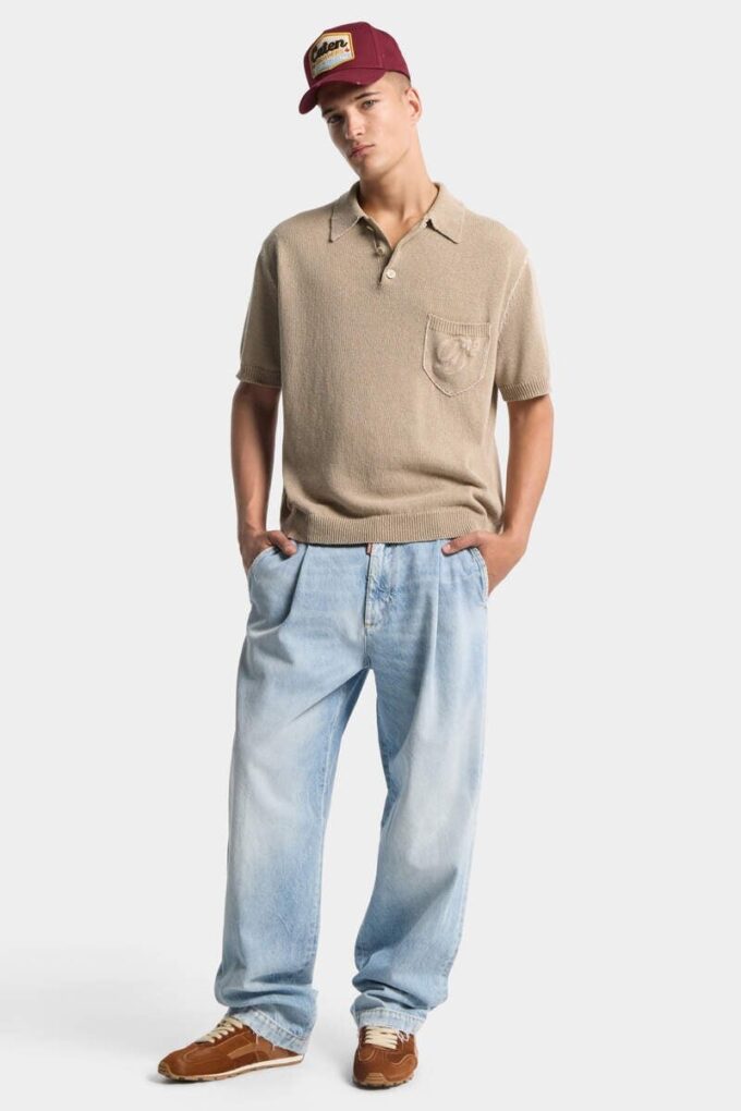 Light Clean Wash One Pleat Denim Pant