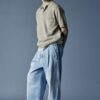Light Clean Wash One Pleat Denim Pant