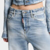 Light Diagonale Wash Baggy Jeans