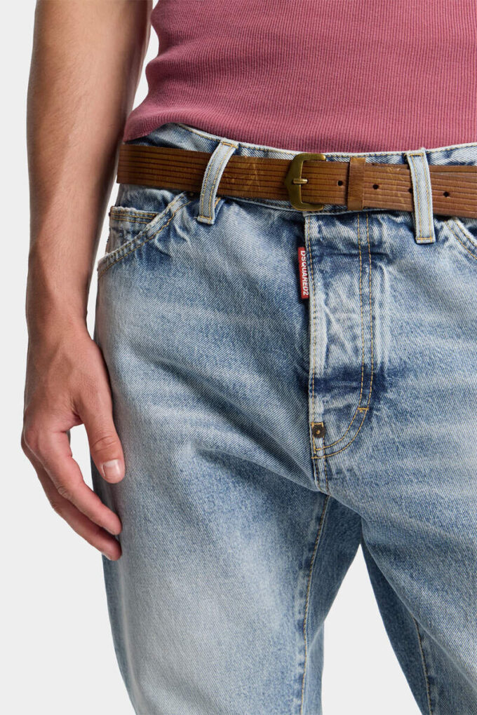 Light Diagonale Wash Teddy Jeans