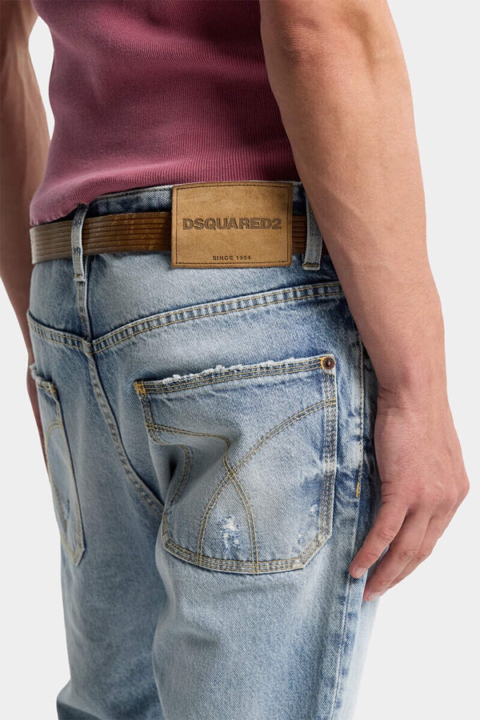 Light Diagonale Wash Teddy Jeans