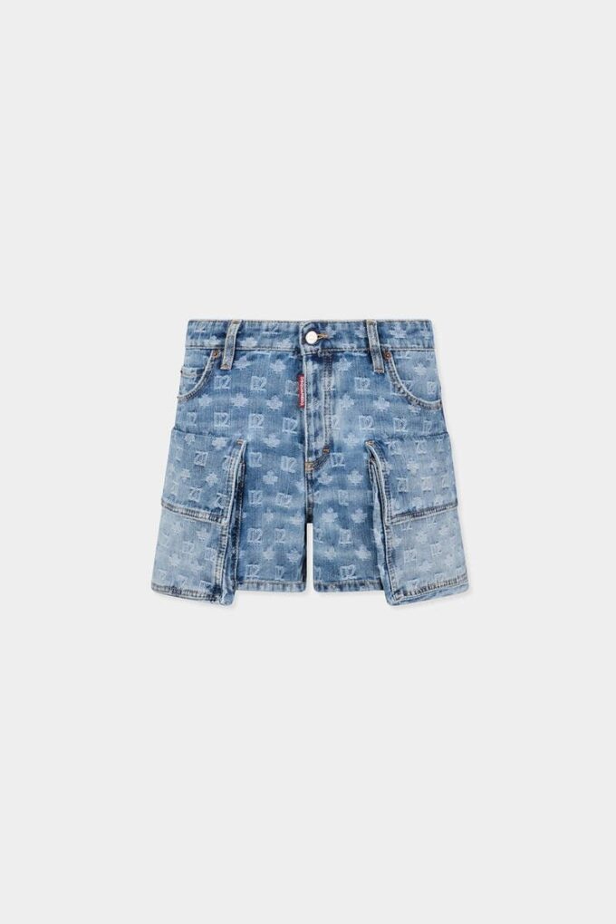 Light Wash Cargo Shorts