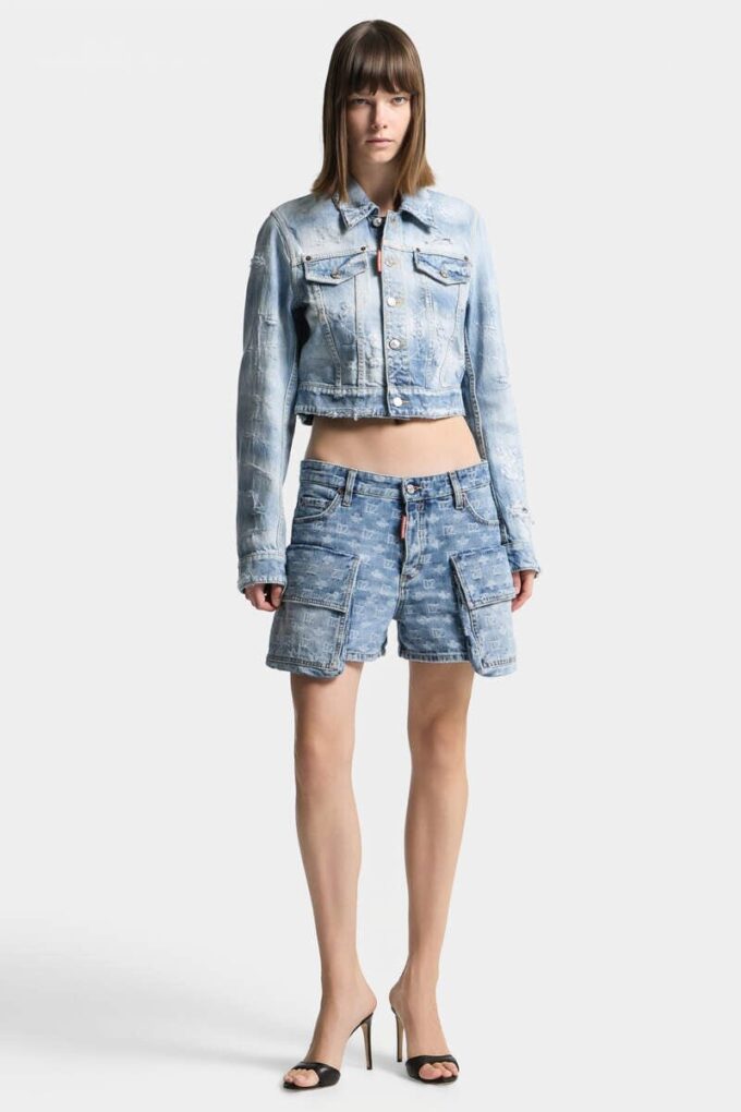 Light Wash Cargo Shorts