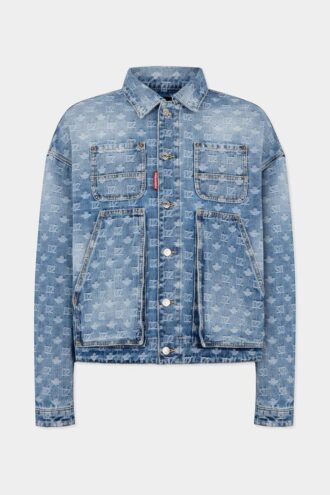 Light Wash Utility Jean Jacket