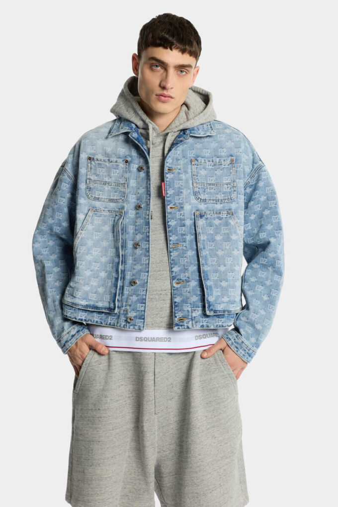 Light Wash Utility Jean Jacket