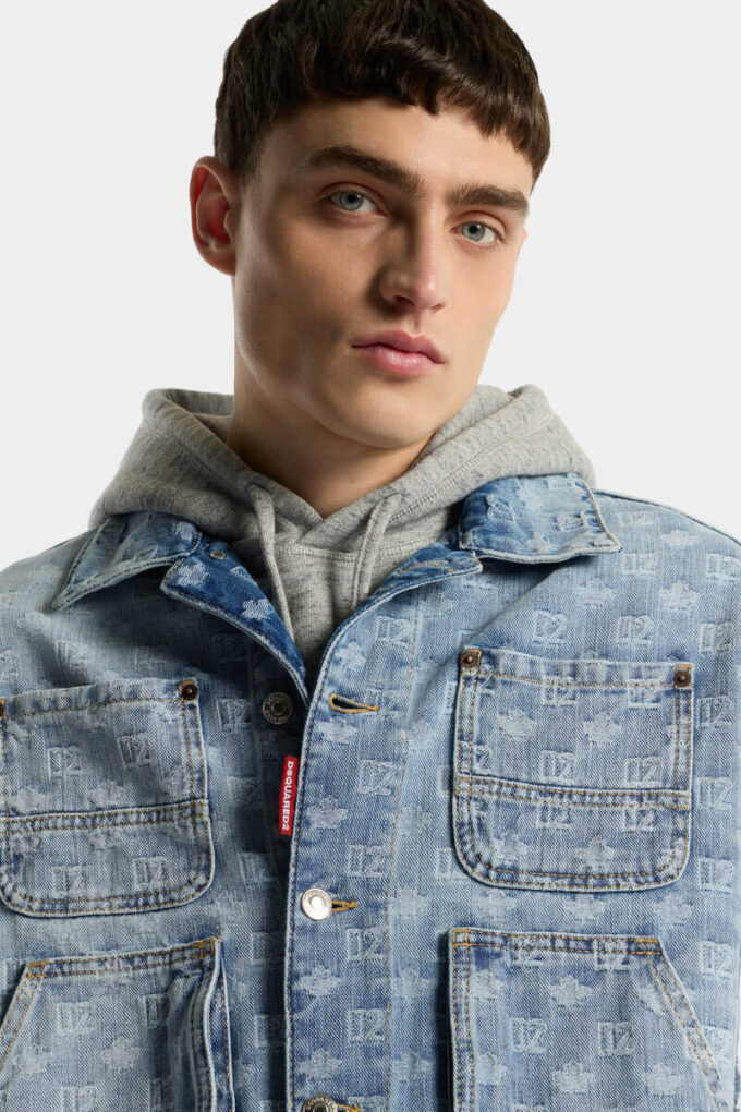 Light Wash Utility Jean Jacket