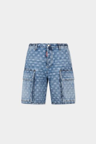 Light Wash Utility Shorts