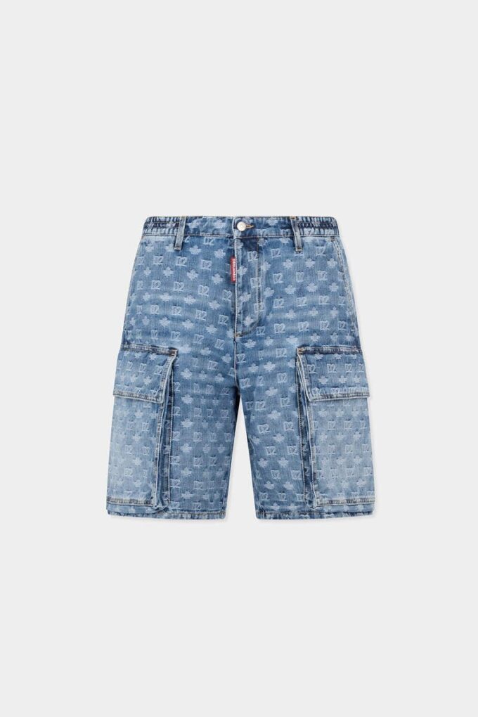 Light Wash Utility Shorts