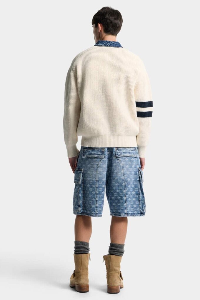 Light Wash Utility Shorts