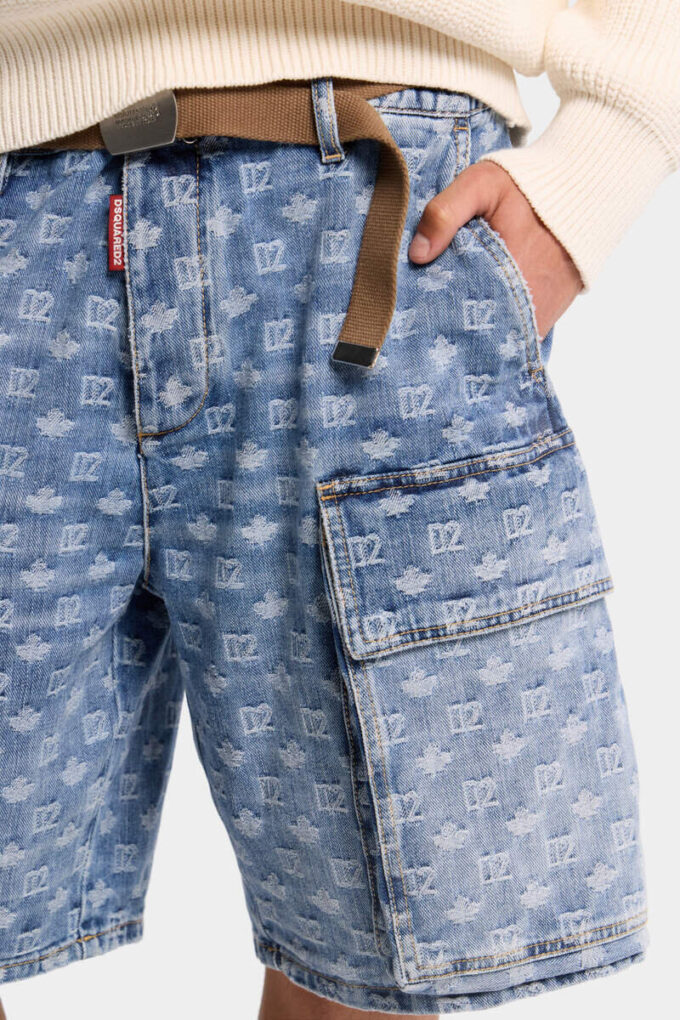 Light Wash Utility Shorts