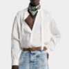 Linen Tie Dropped Shoulder Shirt