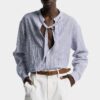 Linen Tie Dropped Shoulder Shirt