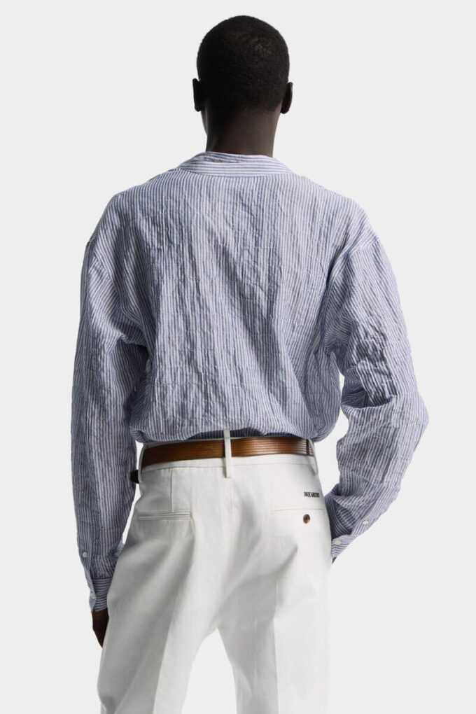 Linen Tie Dropped Shoulder Shirt