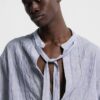 Linen Tie Dropped Shoulder Shirt