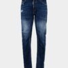 Medium Red Spot Wash Biker Jeans