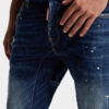 Medium Red Spot Wash Biker Jeans