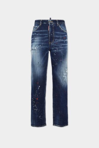Medium Red Spots Wash Boston Jeans