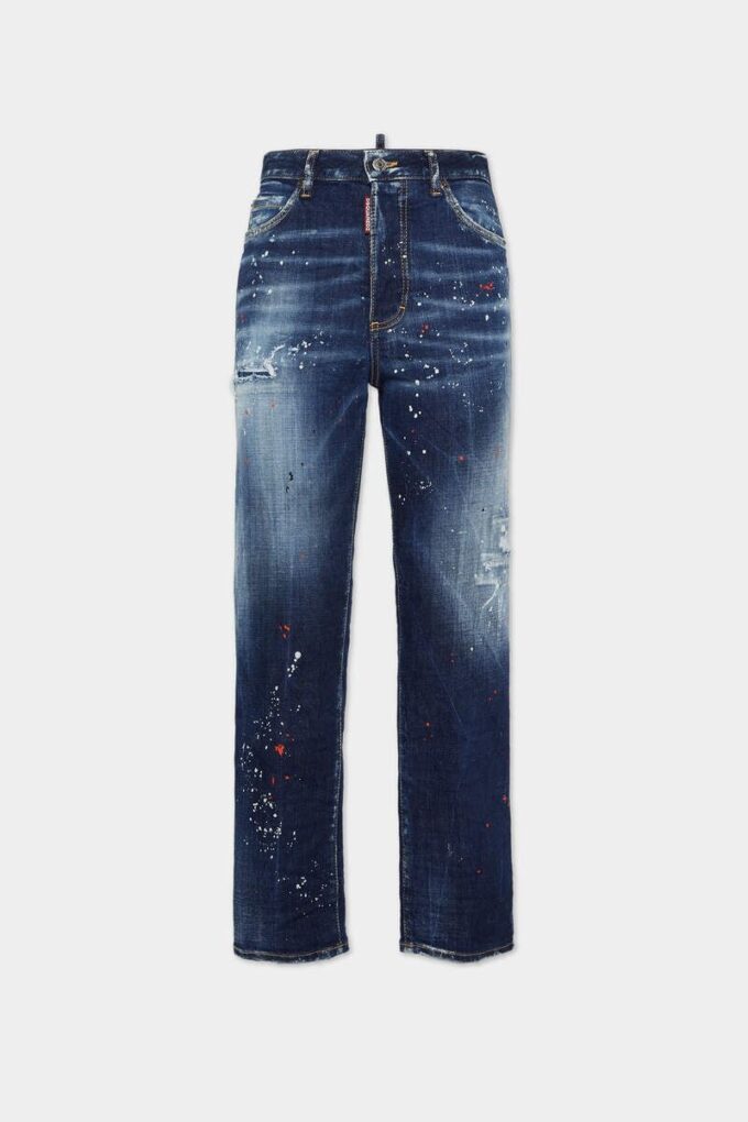 Medium Red Spots Wash Boston Jeans