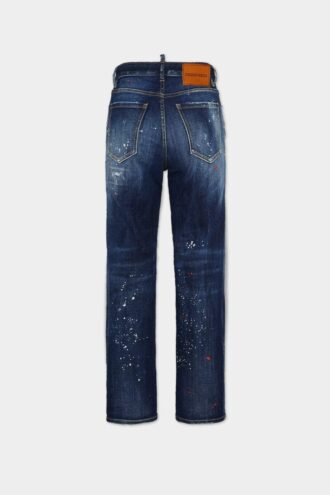 Medium Red Spots Wash Boston Jeans