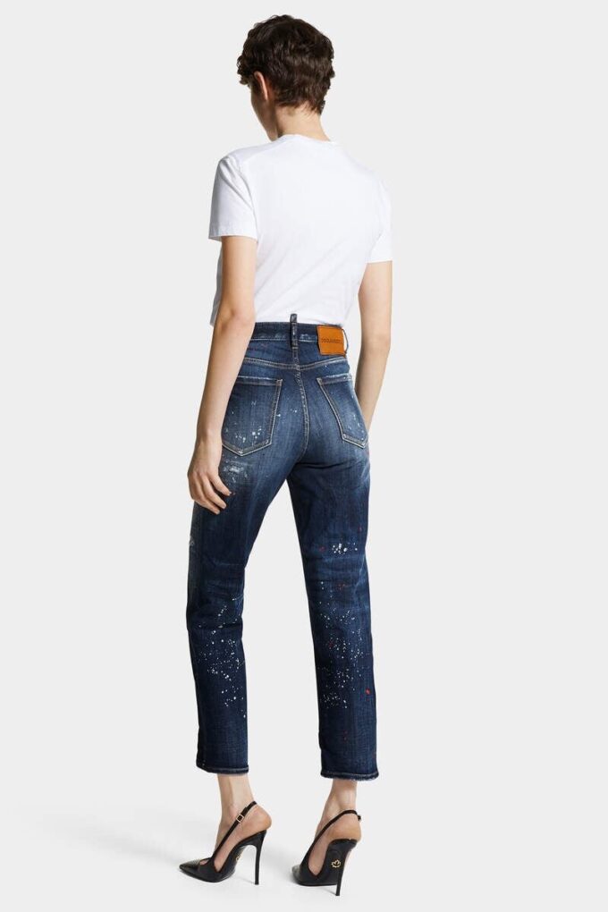 Medium Red Spots Wash Boston Jeans