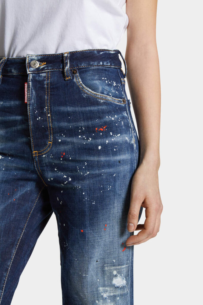 Medium Red Spots Wash Boston Jeans
