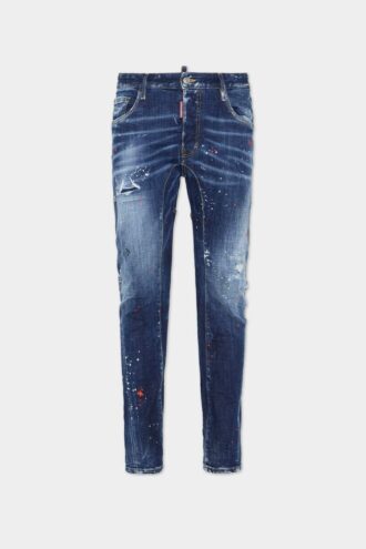 Medium Red Spots Wash Tidy Biker Jeans