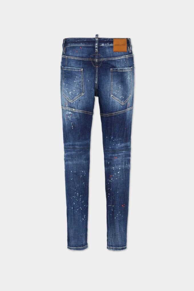 Medium Red Spots Wash Tidy Biker Jeans