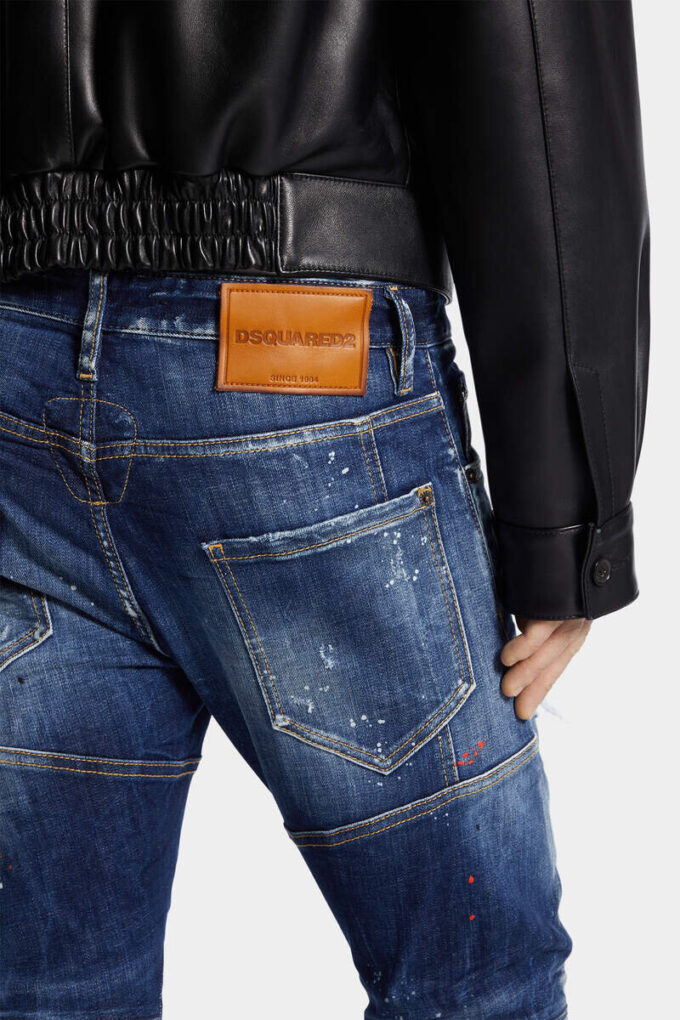 Medium Red Spots Wash Tidy Biker Jeans