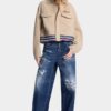 Medium Ripped Wash Baggy Traveller Jeans