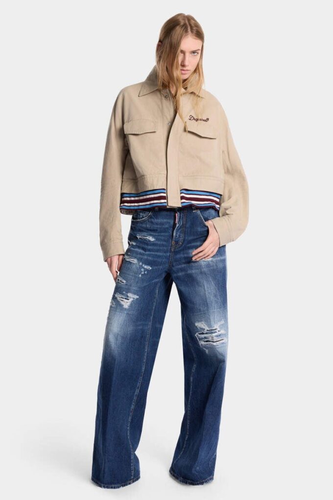 Medium Ripped Wash Baggy Traveller Jeans