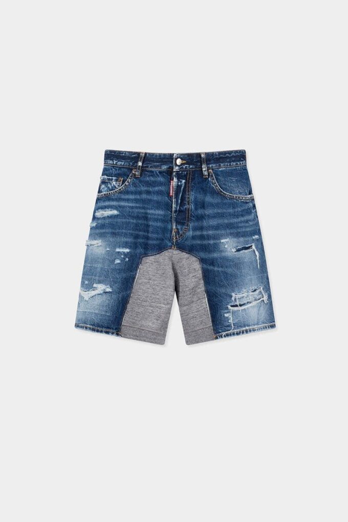 Medium Ripped Wash Hybrid Shorts