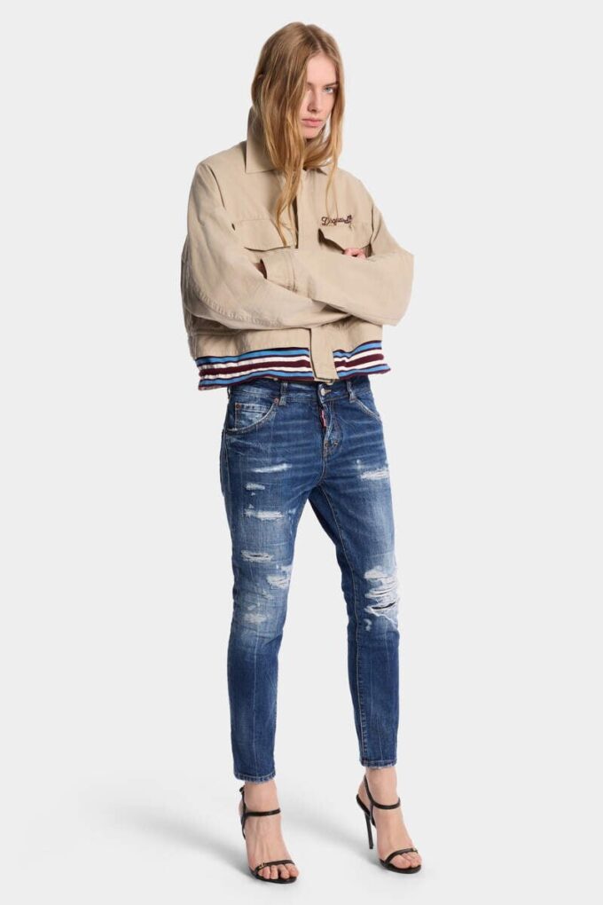Medium Ripped Wash Teddy Jeans
