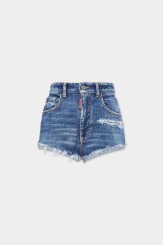 Medium Wash High Waist Hot Pant