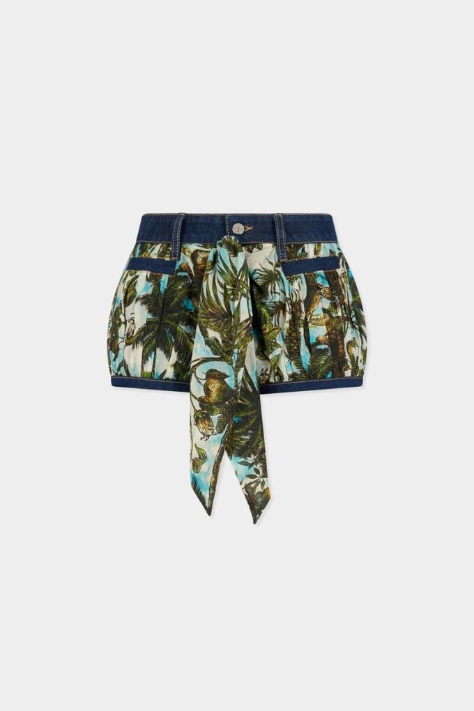 Monkey Business Denim Mix Balloon Hot Pants