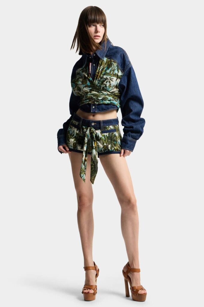 Monkey Business Denim Mix Balloon Hot Pants