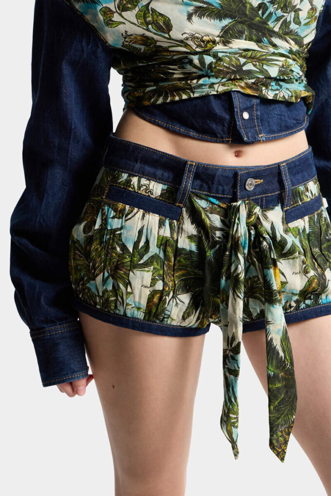 Monkey Business Denim Mix Balloon Hot Pants