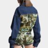 Monkey Business Denim Mix Cropped Shirt