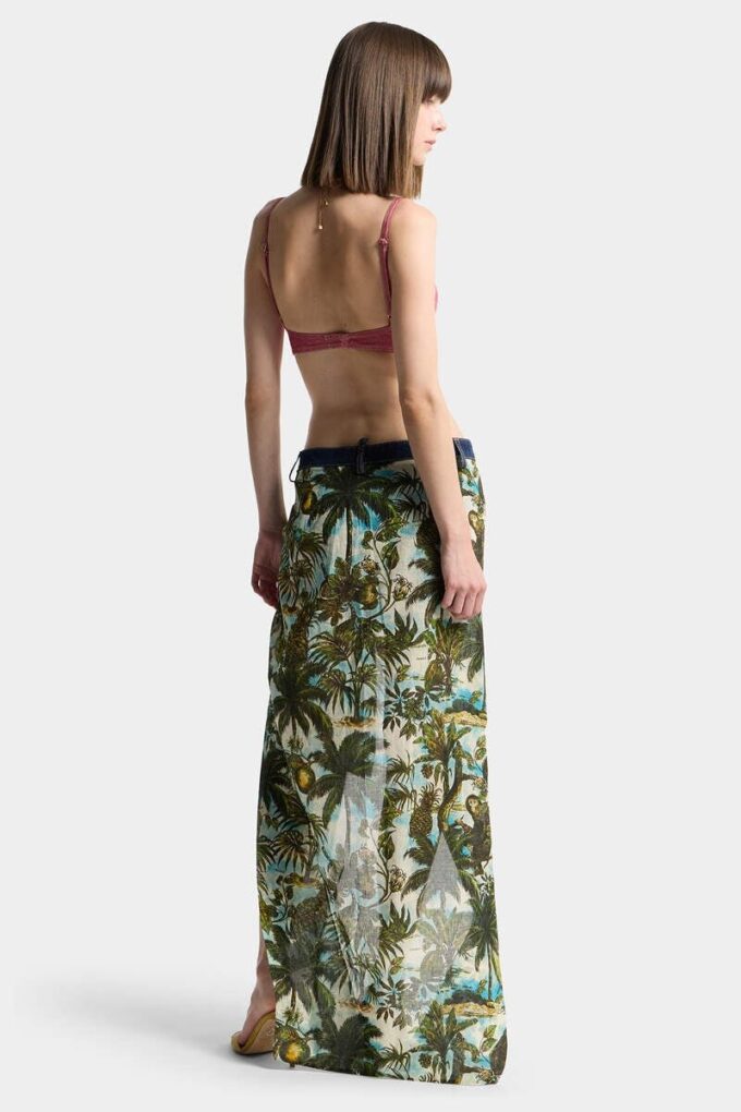 Monkey Business Long Denim Skirt