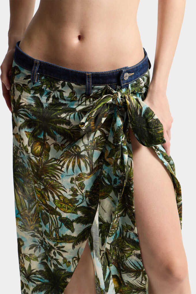 Monkey Business Long Denim Skirt